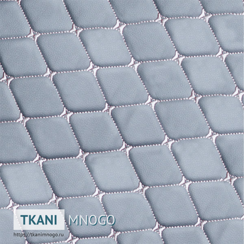 Фото текстиля 1961-2 артикул Кожа искусственная - фактура, цвет серый, рисунок ромб, производитель Китай