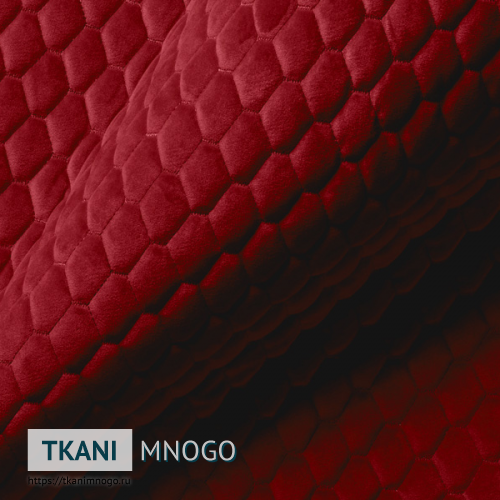 Фото ткани велюра “AY1-48A” (ромб красный)