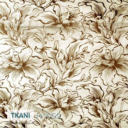 Фото материала велюра RJB “RJB16-3” (цветы бежевый)
